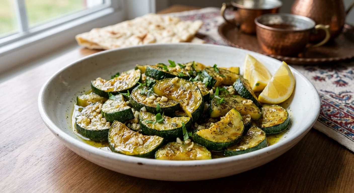 Khoraak - e Kadoo va Seer - Persian Garlic - Sautéed Zucchini - authentic persian recipe