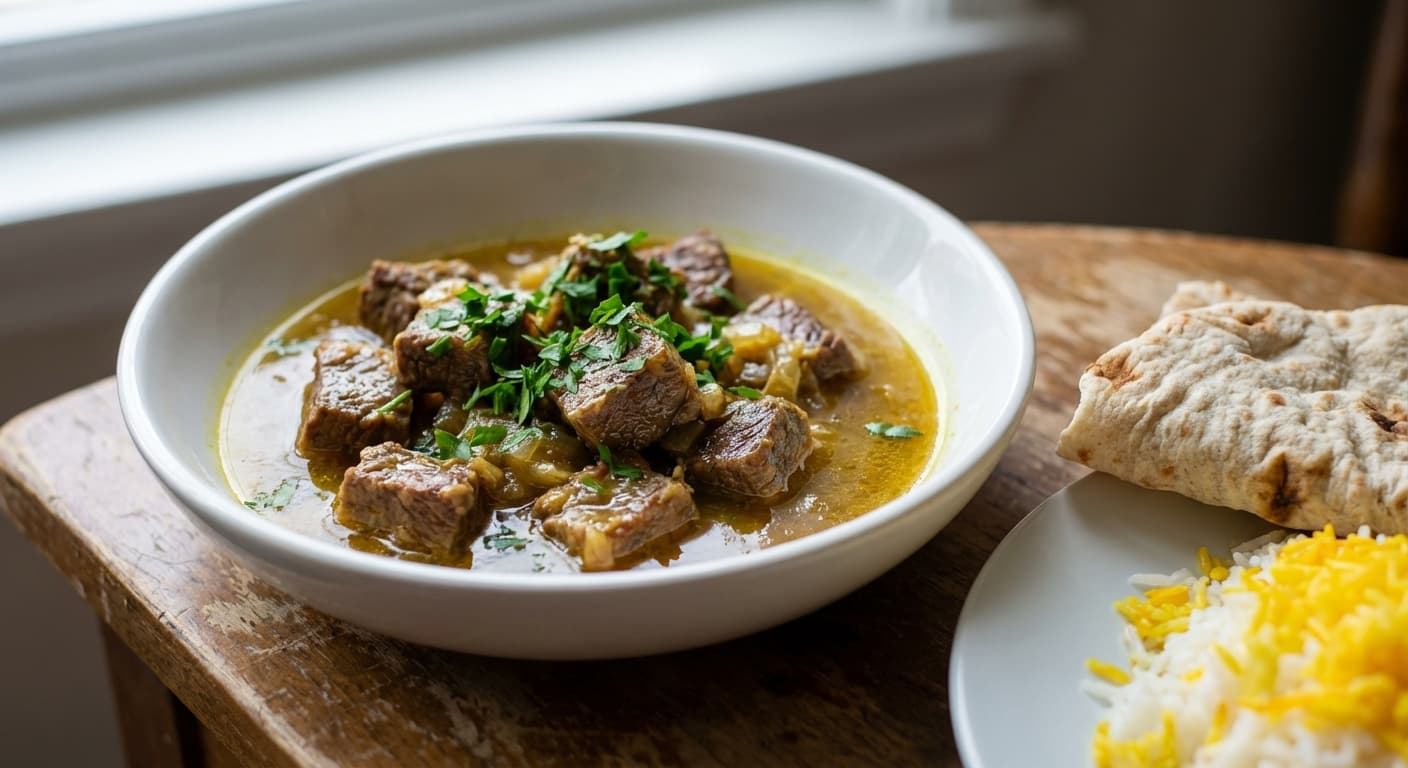 Khorak Goosht va Piaz — Persian Beef and Onion Stew - authentic persian recipe