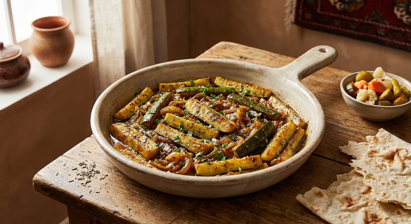 Khorak Kadoo va Avishan - Persian Zucchini & Thyme Medley - authentic persian recipe