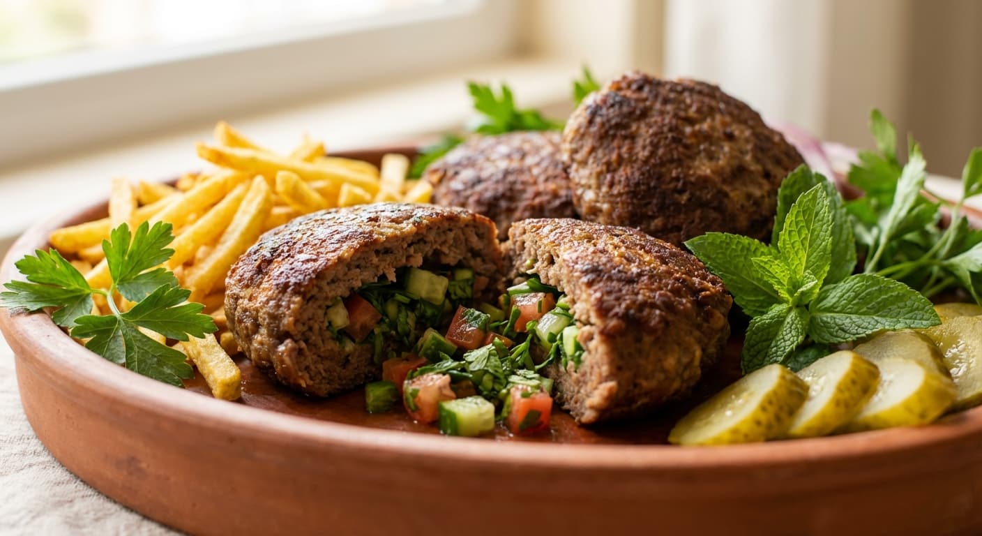 Khorak Karado Stuffed Meat Patties — Clove-scented patties stuffed with herby salad - authentic persian recipe