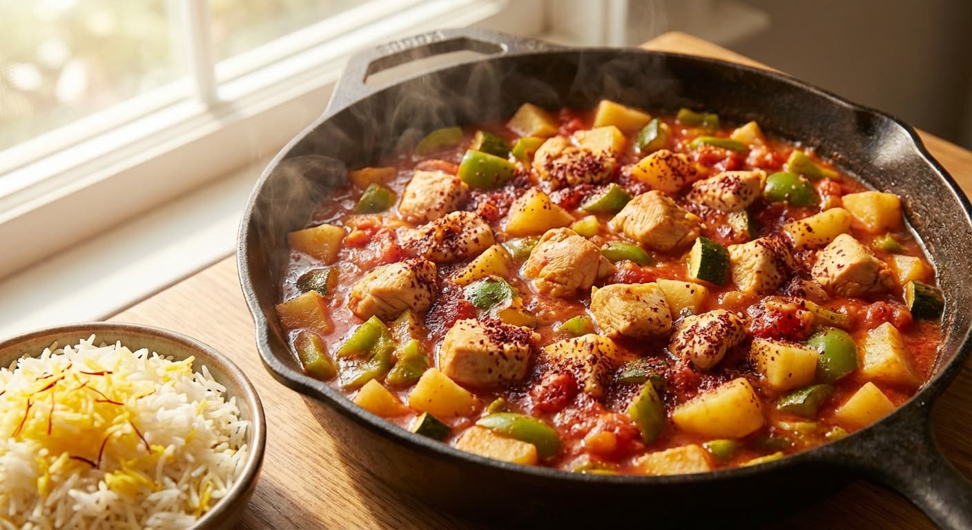Khorak Morgh Fori — Quick Persian Chicken & Vegetable Medley - authentic persian recipe