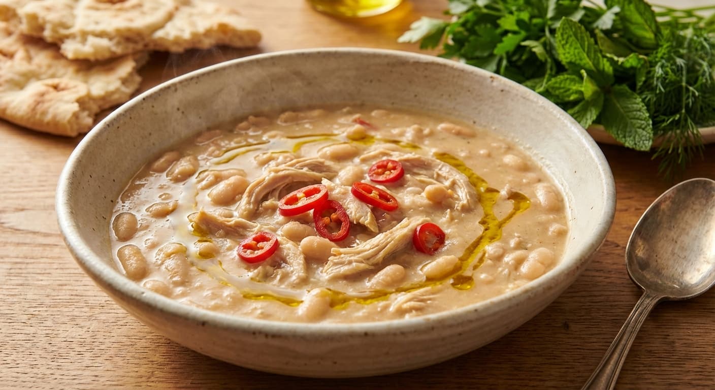 Khorak-e Tond-e Lubia Sefid — Spicy Persian White Bean & Chicken Stew - authentic persian recipe