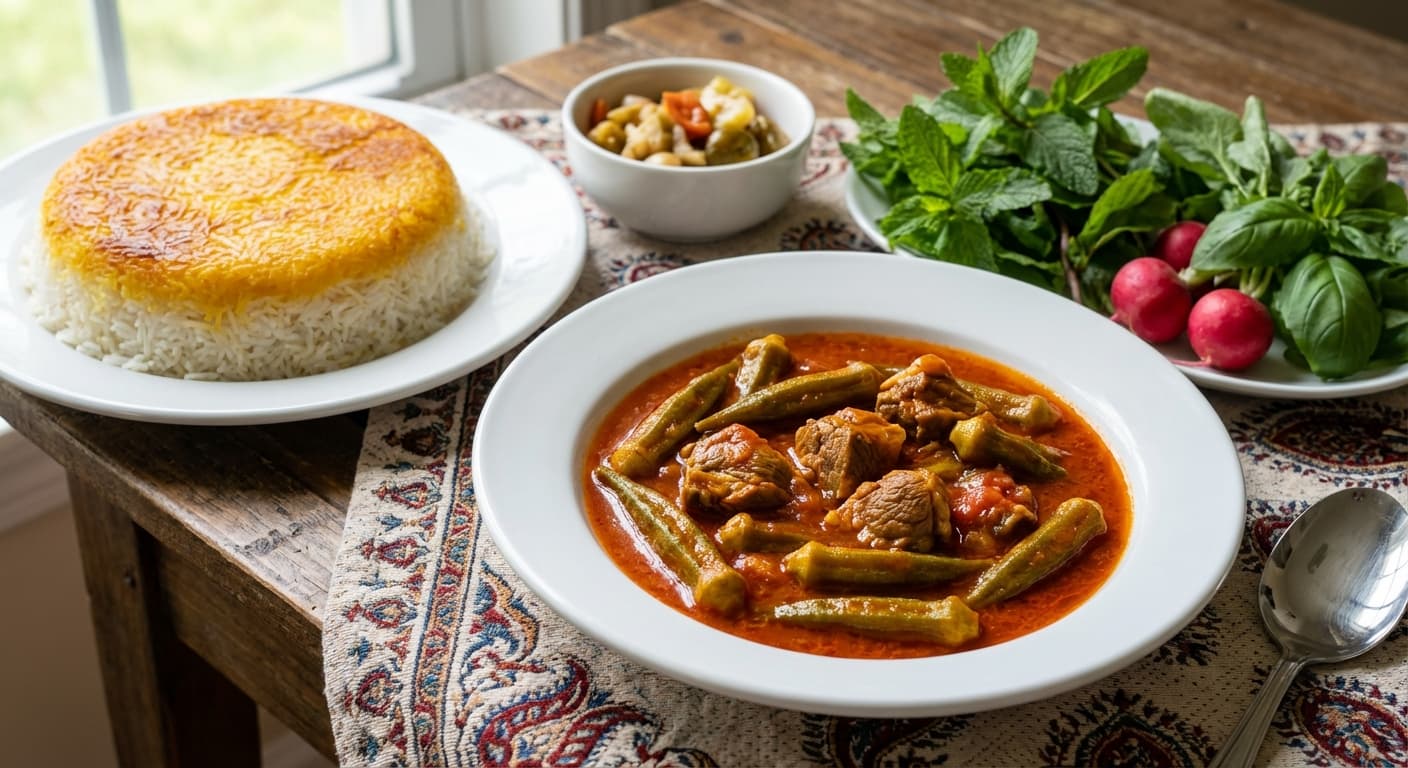 Okra and Tomato Stew - authentic persian recipe