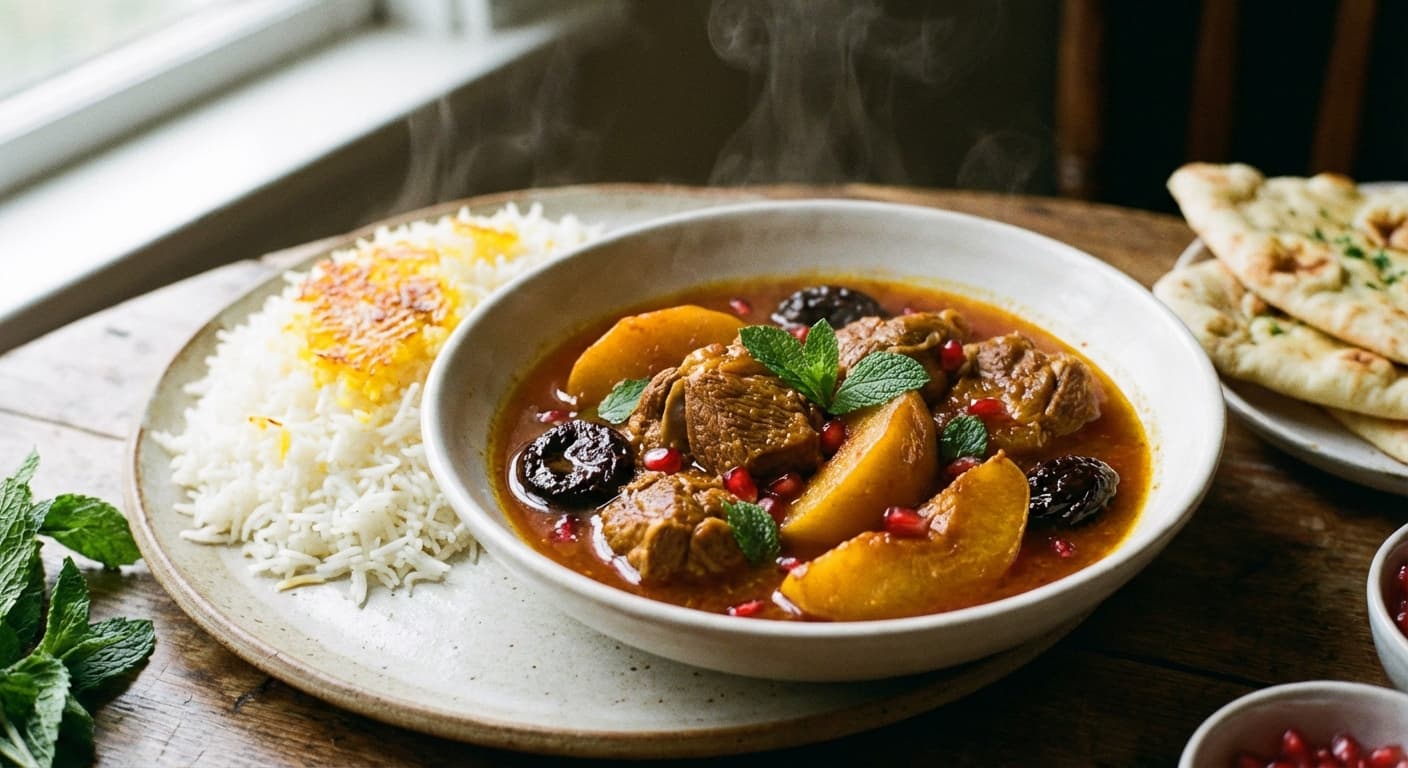 Khoresh Beh — Persian Quince and Plum Stew - authentic persian recipe