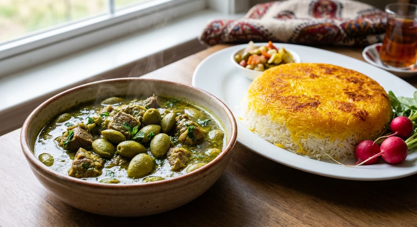 Khoresh Chagaleh Badoom — Spring Green Almond Stew - authentic persian recipe