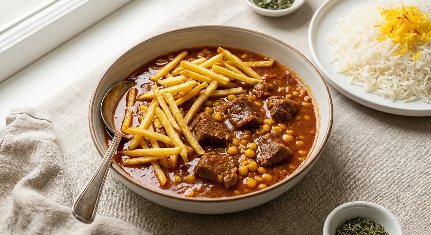 Khoresh-e Gheimeh — Persian Yellow Split Pea Stew - authentic persian recipe
