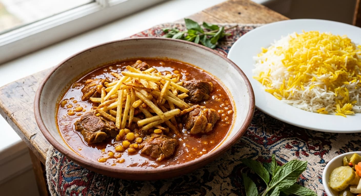 Khoresh-e Gheimeh — Persian Split Pea and Lamb Stew - authentic persian recipe