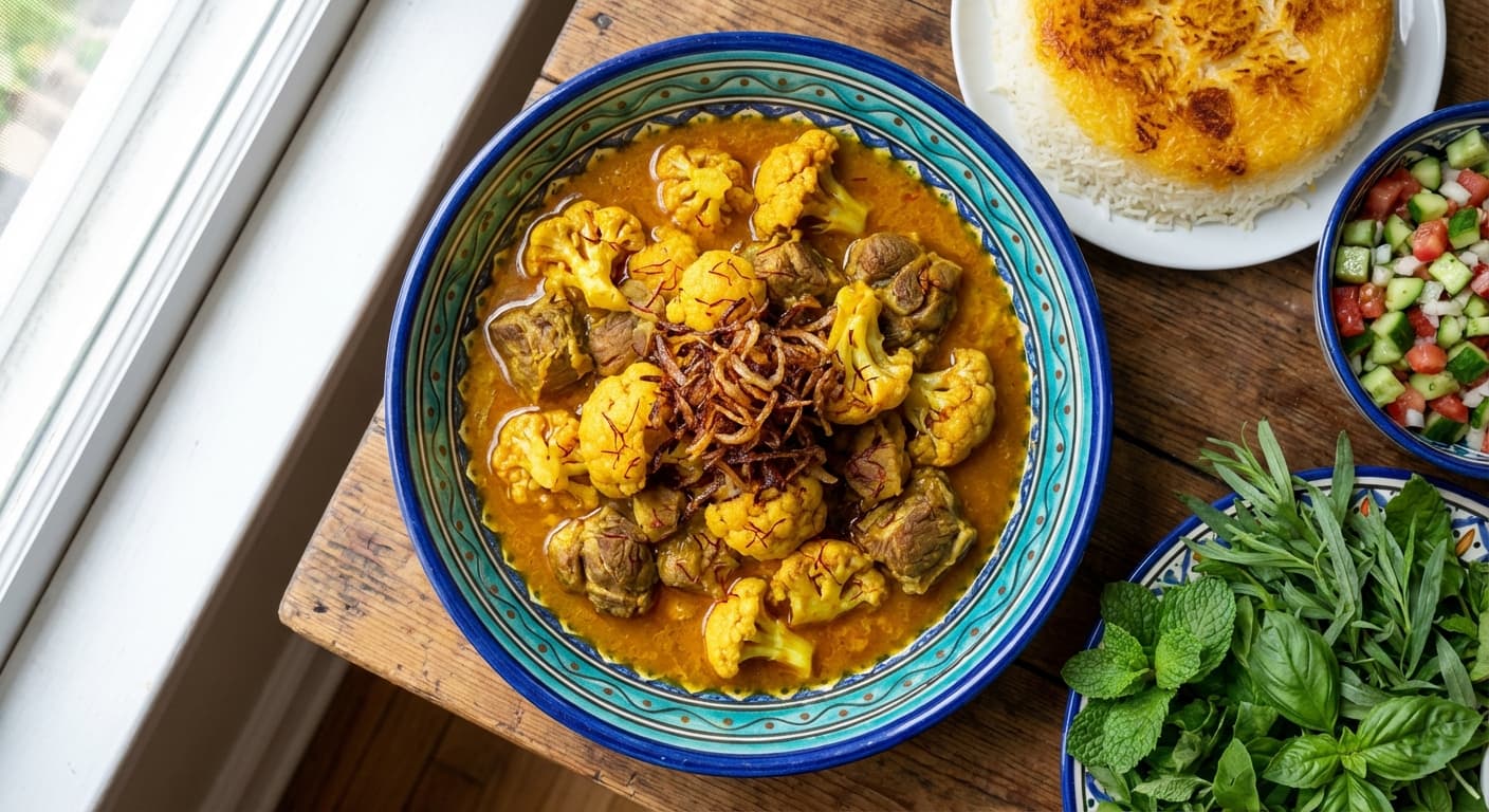 Khoresh - e Gol Kalam ( ) - Persian Cauliflower & Lamb Stew - authentic persian recipe