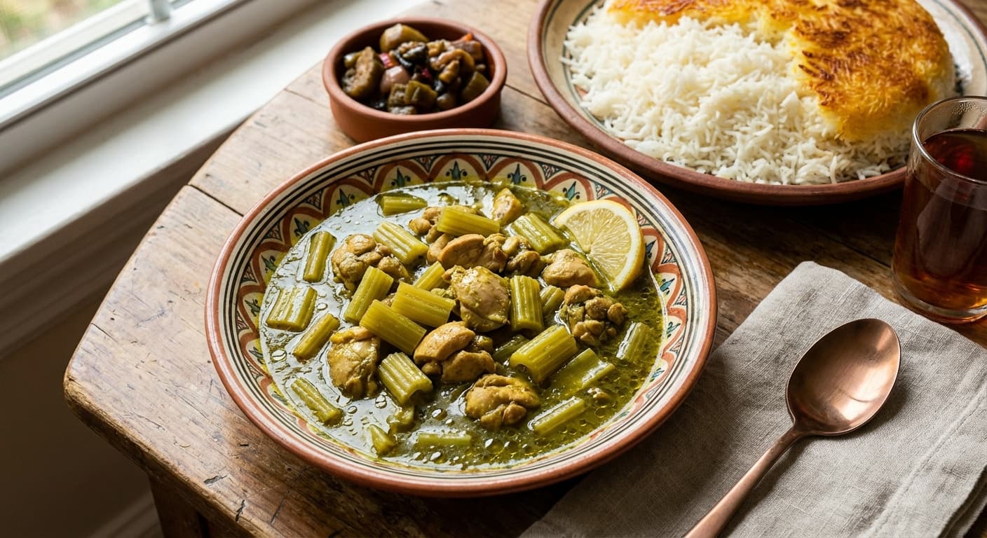 Khoresh Karafs — Miniature Persian Celery and Herb Stew - authentic persian recipe