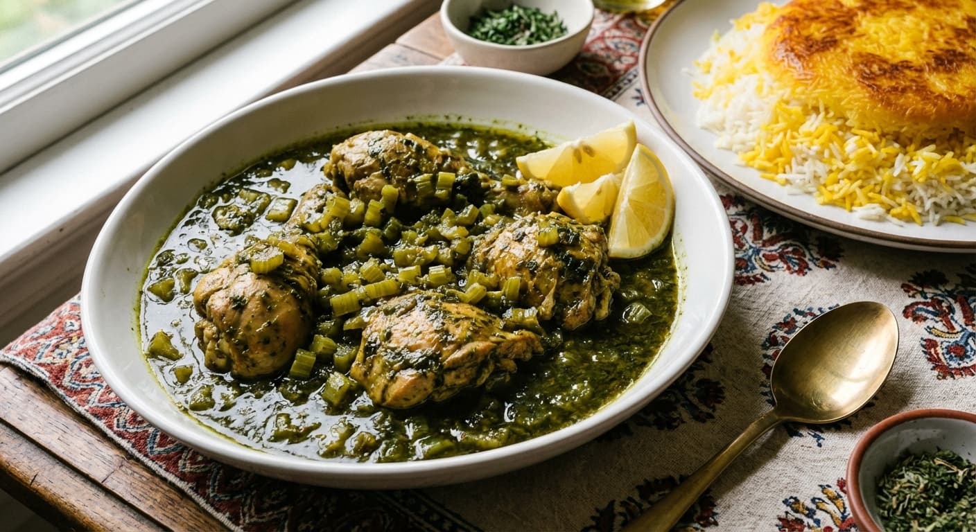 Khoresh Karafs — Persian Celery and Herb Stew - authentic persian recipe