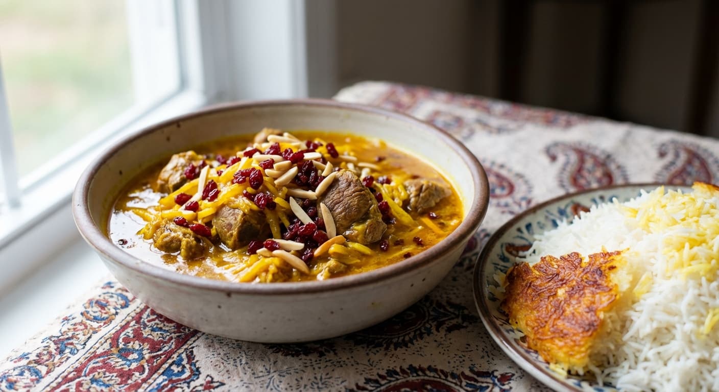 Almond Slivered Stew - authentic persian recipe