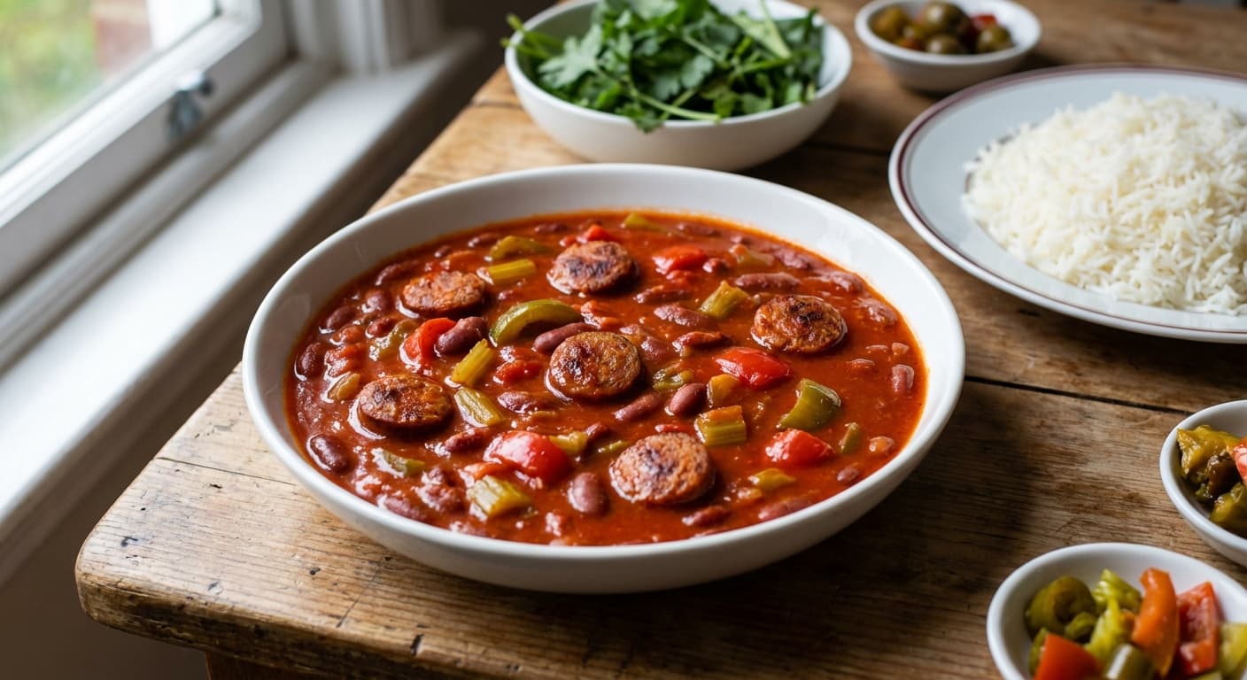 Khoresh Loobia Ghermez — Persian Red Bean and Sausage Stew - authentic persian recipe