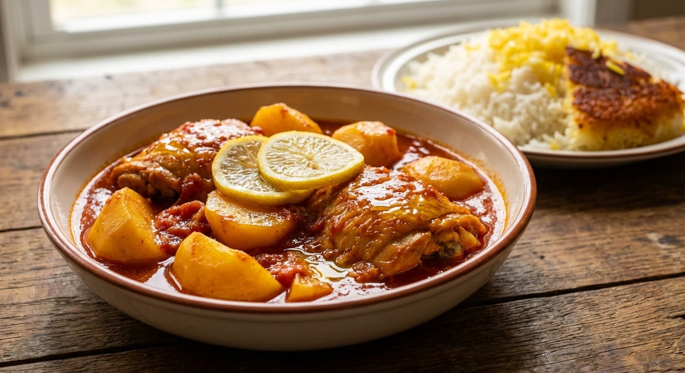 Khoresh Morgh Saadeh — Classic Persian Tomato and Cinnamon Chicken Stew - authentic persian recipe