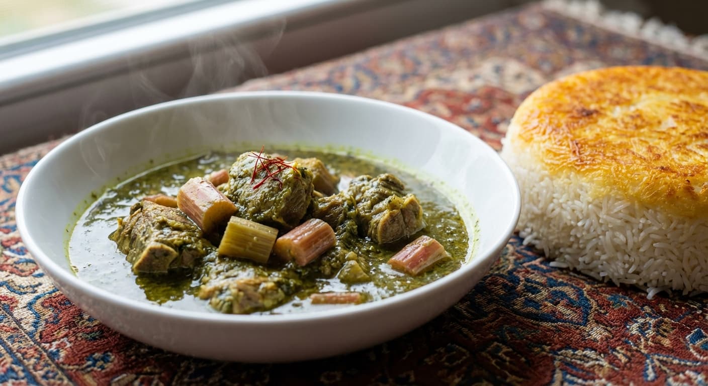 Rhubarb Stew with Lamb - authentic persian recipe