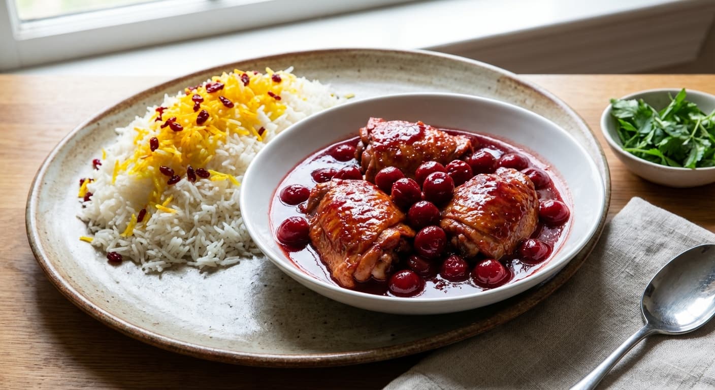 Khoresht Albaloo — Persian Sour Cherry Stew - authentic persian recipe