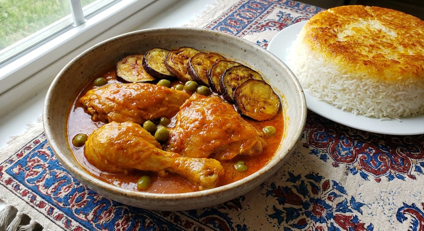 Khoresht - e Bademjan ba Morgh - authentic persian recipe