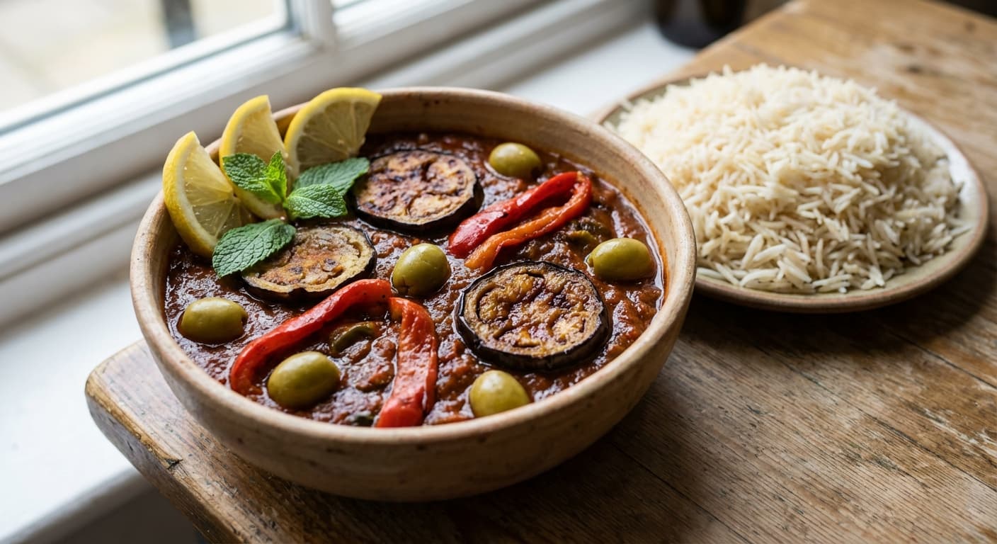 Khoresht-e Bademjan ba Zeytoon — Persian Eggplant & Olive Stew - authentic persian recipe