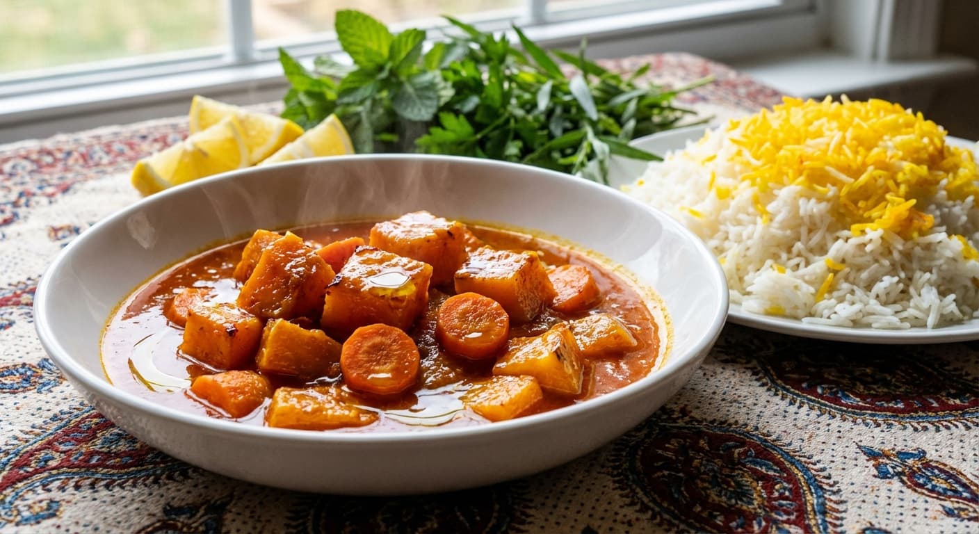 Khoresht-e Kadoo Halvaei — Persian Pumpkin Stew with Citrus Finish - authentic persian recipe