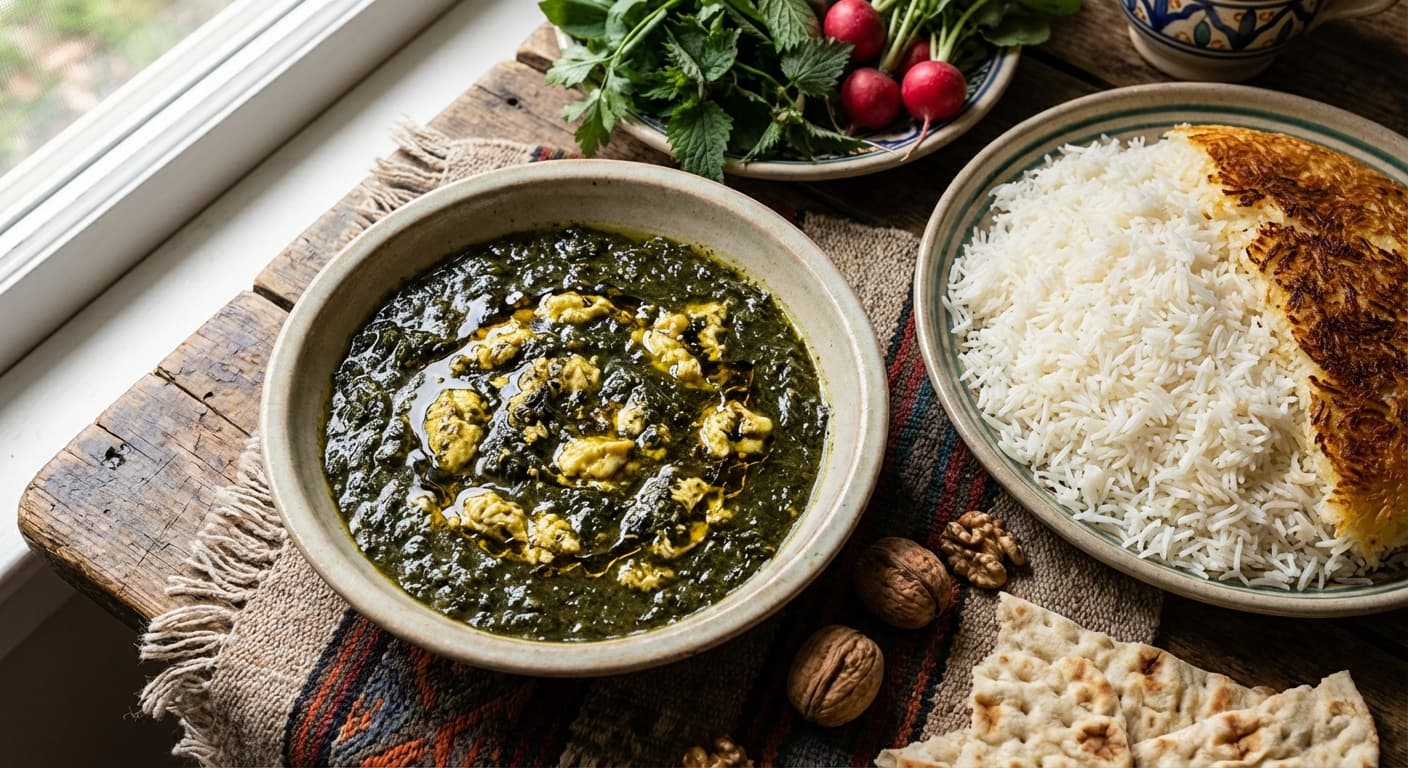 Khoresht Gazaneh — Persian Stinging Nettle Stew - authentic persian recipe
