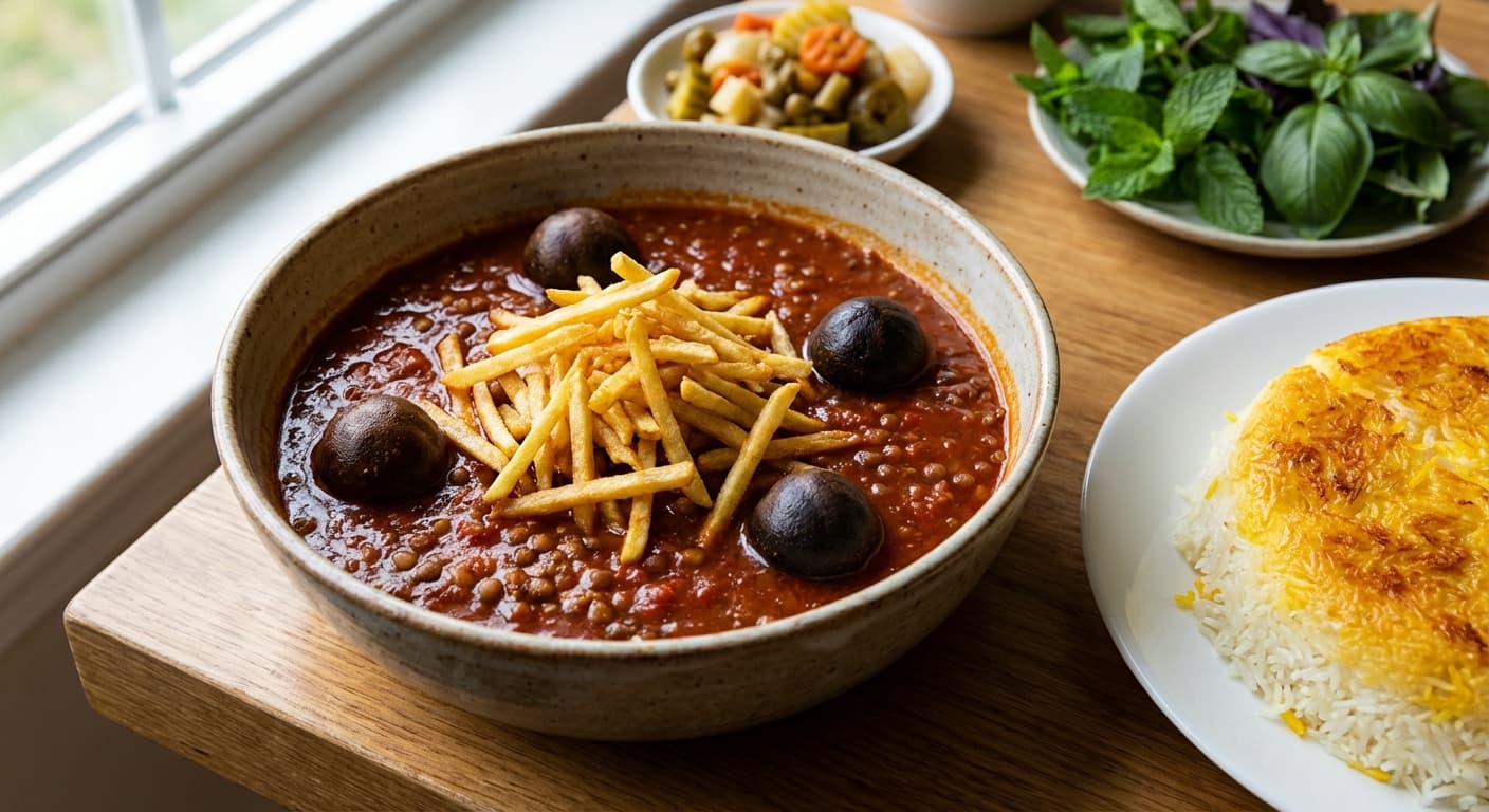 Khoresht - e Gheimeh Nesaa - Persian Lentil & Dried Lime Stew - authentic persian recipe