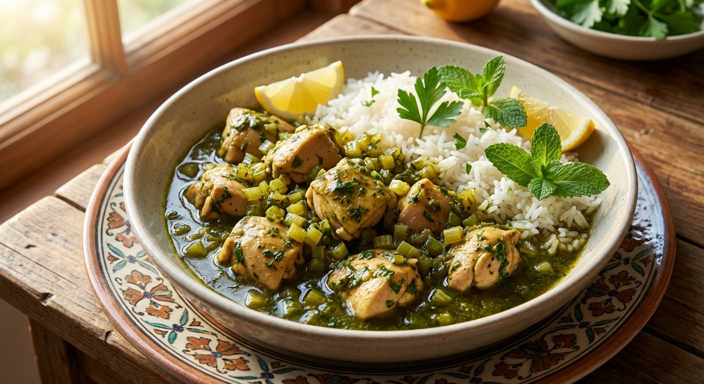 Khoresht Karafs — Persian Celery and Herb Stew (Miniature Style) - authentic persian recipe