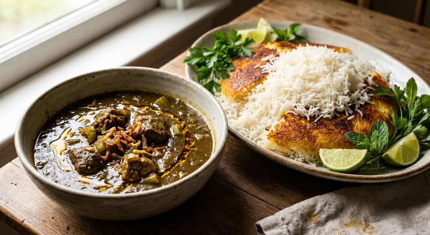 Khoresht Karafs — Classic Persian Celery and Saffron Stew - authentic persian recipe