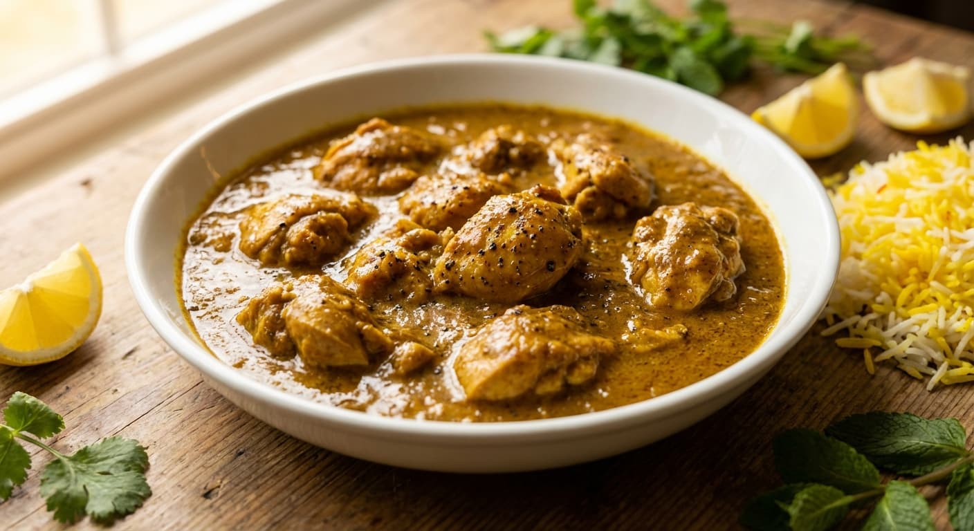 Khoresht Kari — Persian Peanut Curry Chicken Stew - authentic persian recipe