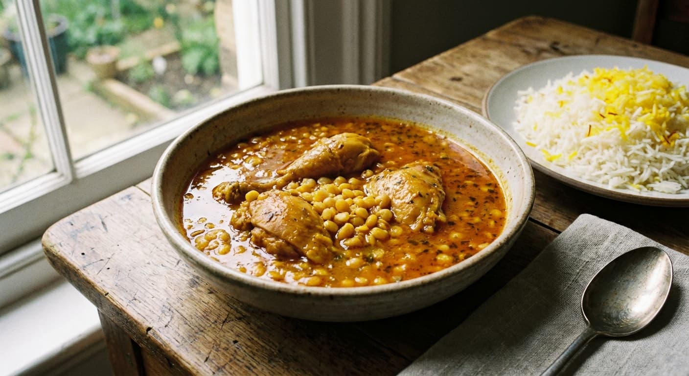 Khoresht Morgh Torsh - Persian Sour Chicken & Split Pea Stew - authentic persian recipe