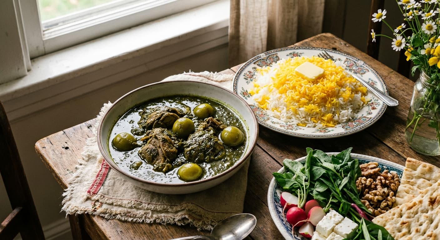 Khoresht Nana Jafari va Gojeh Sabz ( ) - authentic persian recipe