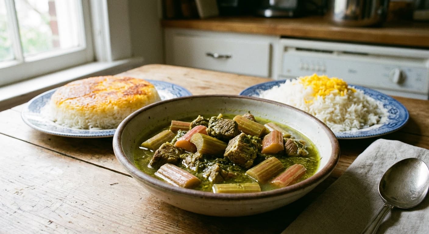 Khoresht Rivas — Persian Rhubarb and Herb Stew - authentic persian recipe