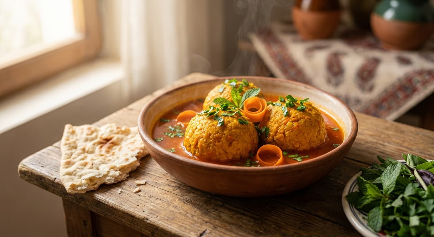 Koofteh Havij — Persian Carrot Meatballs in Saffron-Tomato Broth - authentic persian recipe