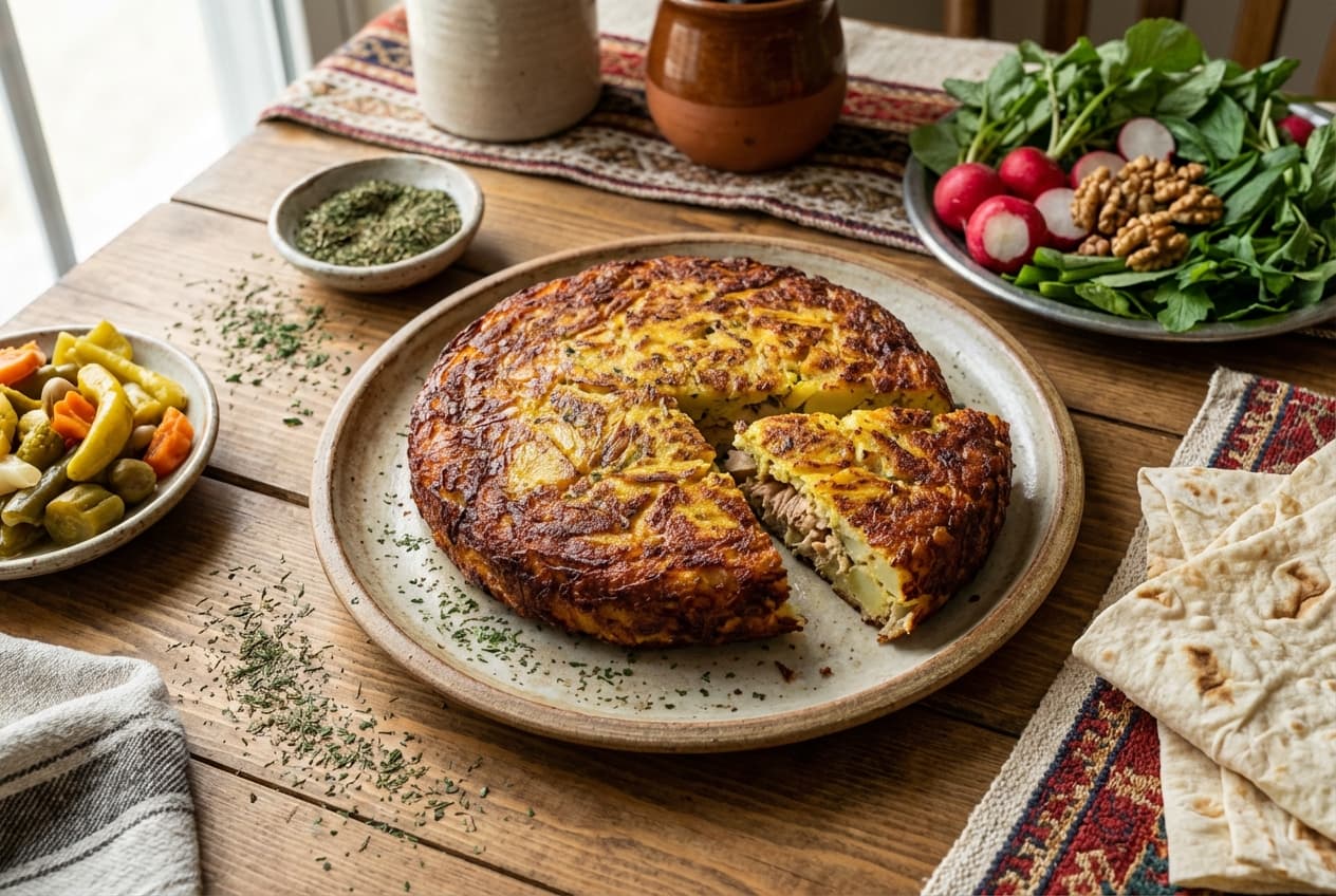 Kookoo - ye Ton Mahi - | Persian Tuna Frittata - authentic persian recipe