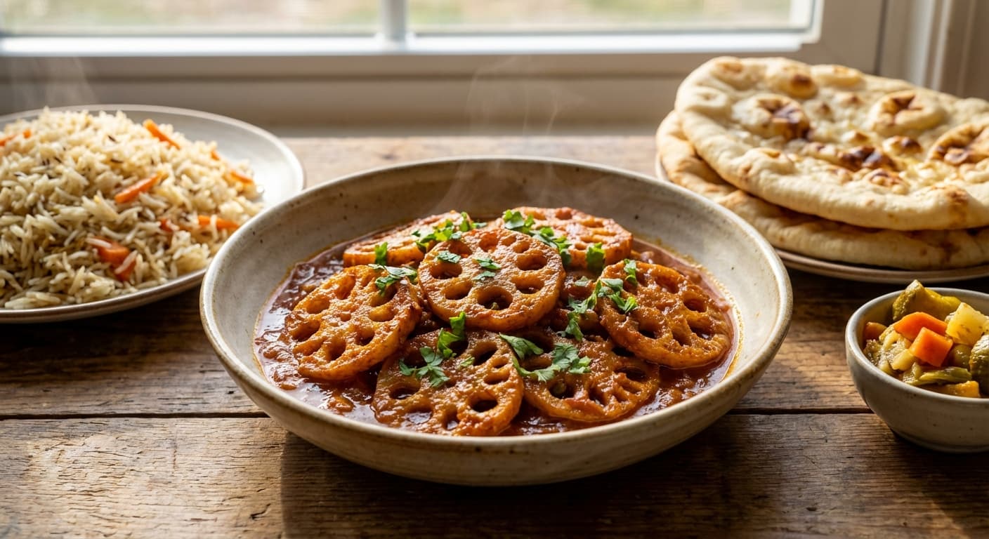 Korma-e Nadroo — Afghan Lotus Root Curry with Aromatic Spices - authentic afghan recipe