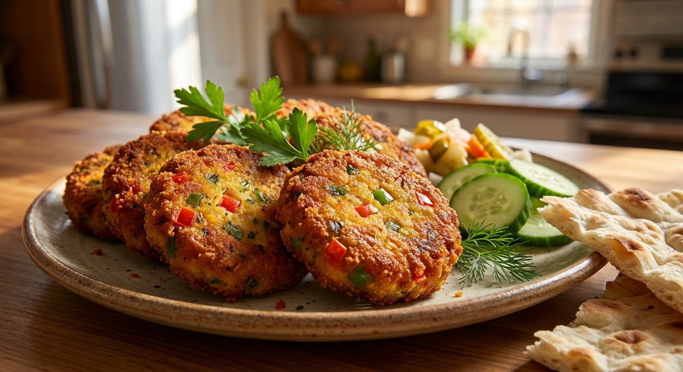 Kotlet Arabi — Spiced Chickpea & Bell Pepper Fritters - authentic persian recipe