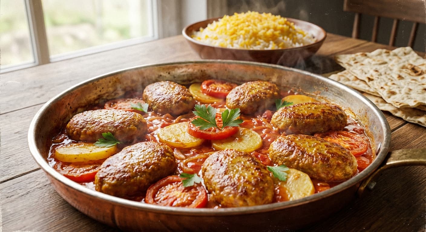 Kotlet-e Gerd-e Ghooreh — Persian Braised Meat Patties with Unripe Grape Powder - authentic persian recipe