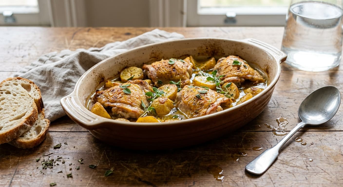 Kotopoulo Lemonato — Greek Lemon Chicken with Potatoes - authentic greek recipe