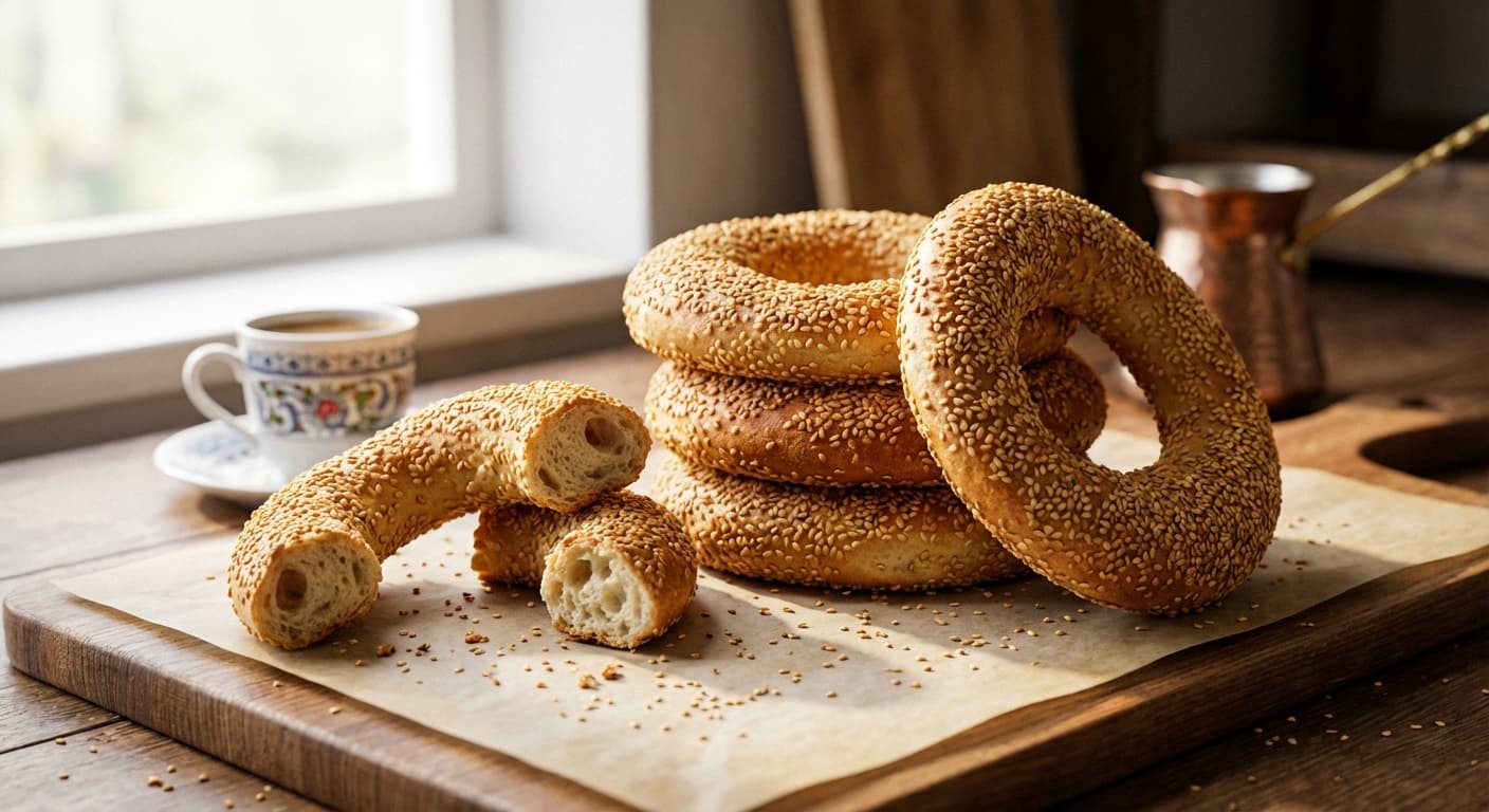 Koulouri Thessalonikis — Greek Sesame Bread Ring street snack - authentic greek recipe