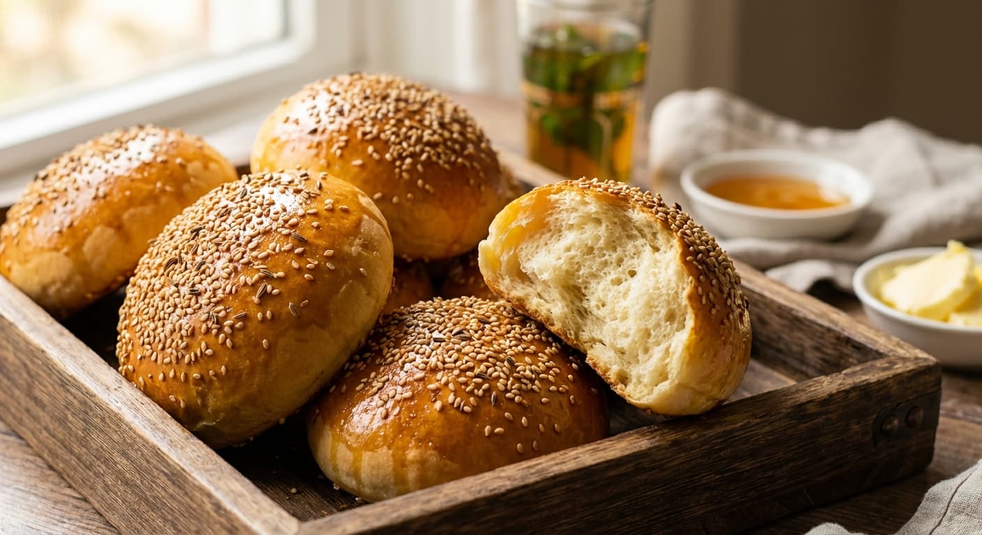 Krachel — Moroccan Sweet Anise and Sesame Bread Rolls - authentic moroccan recipe