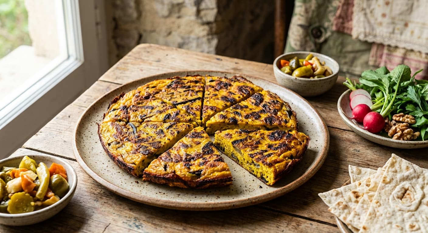Kuku-ye Bademjan-e Kababi — Smoked Eggplant Frittata - authentic persian recipe