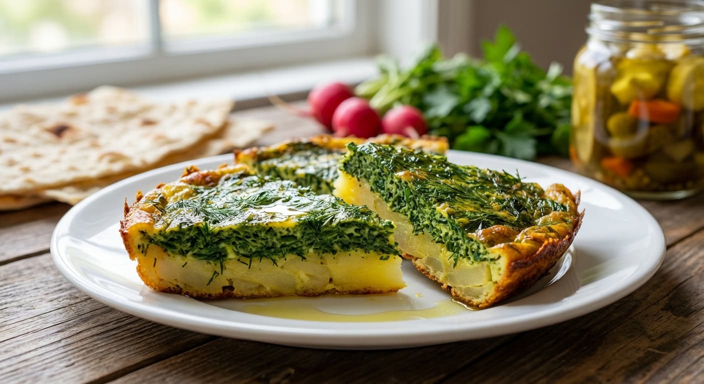 Kuku Do Rang — Two-Color Persian Layered Frittata - authentic persian recipe