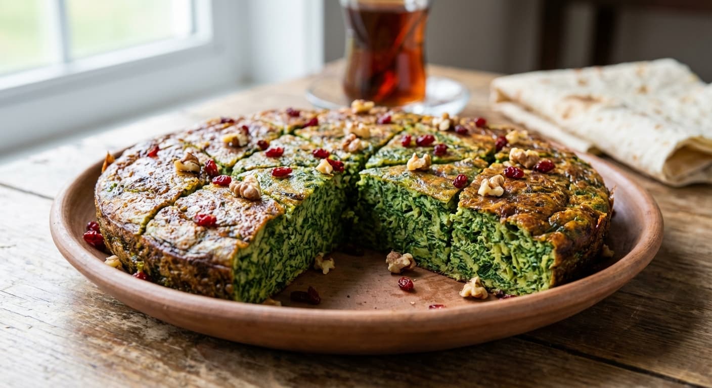 Kuku Sabzi — Azerbaijani Herb Frittata Packed with Greens - authentic azerbaijani recipe