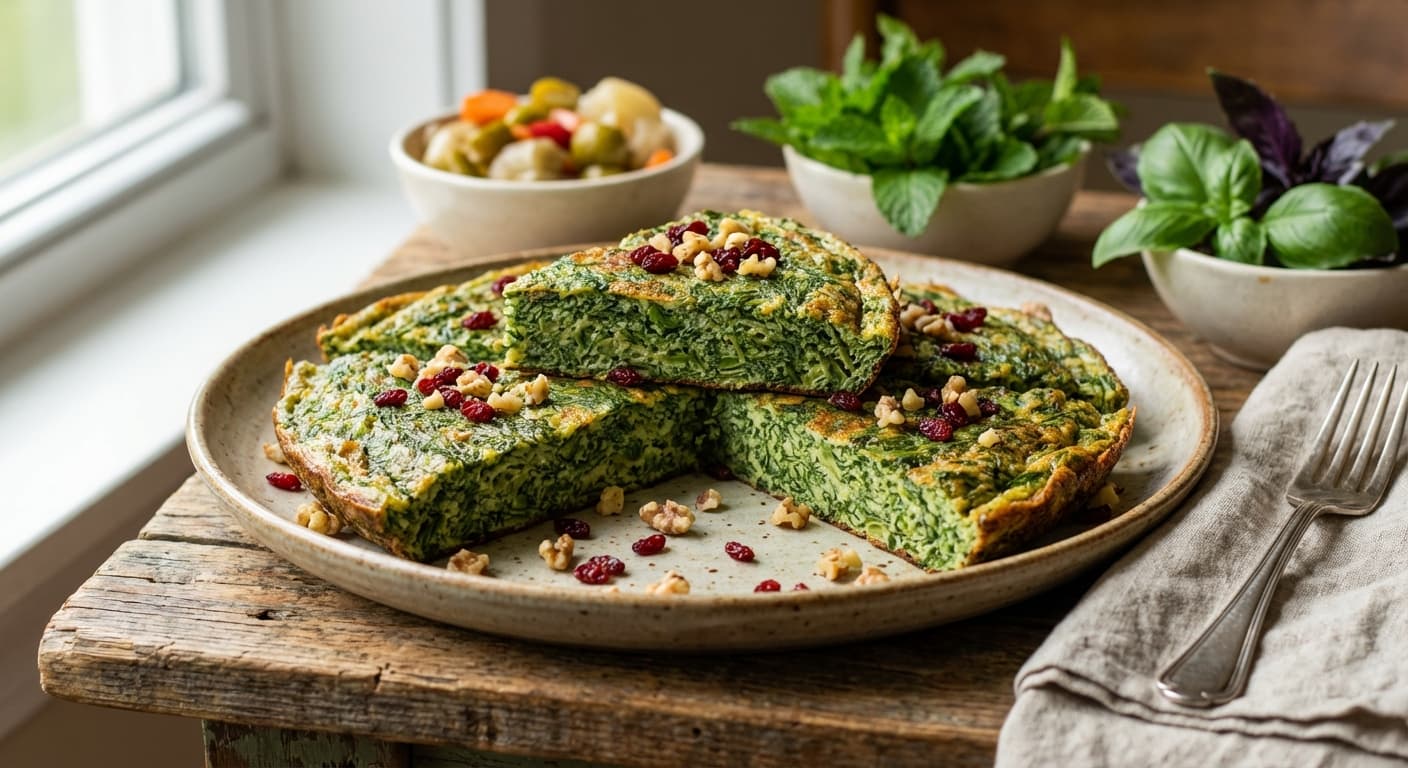 Kuku Sabzi — Azerbaijani Herb Omelet Fried in a Pan - authentic azerbaijani recipe