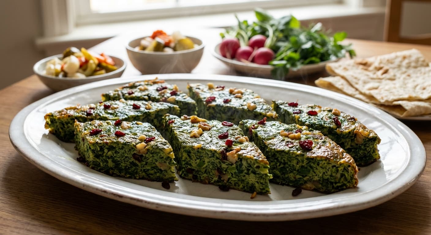 Kuku Sabzi — Emerald Persian Herb Frittata - authentic persian recipe