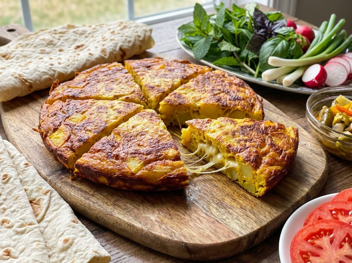 Kuku Sibzamini ba Panir — Persian Potato Frittata with Melted Cheese - authentic persian recipe