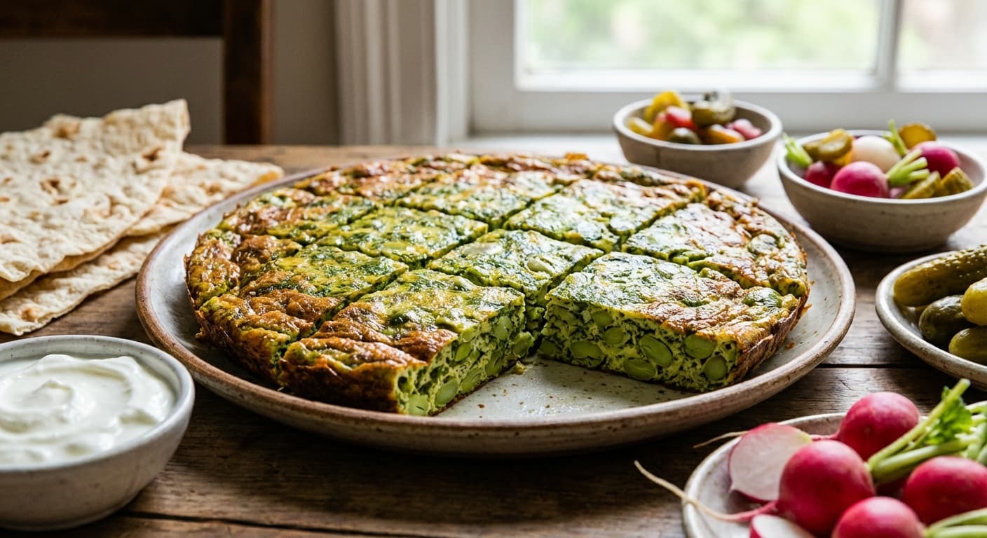 Kuku-ye Baqala Sabz — Persian Green Broad Bean Frittata - authentic persian recipe