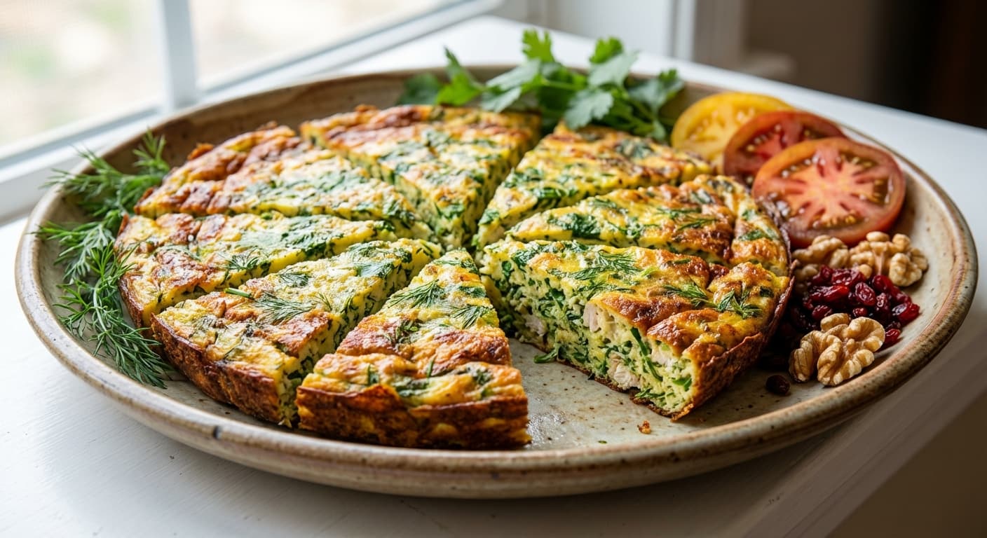 Kuku-ye Morgh — Persian Chicken Herb Frittata - authentic persian recipe