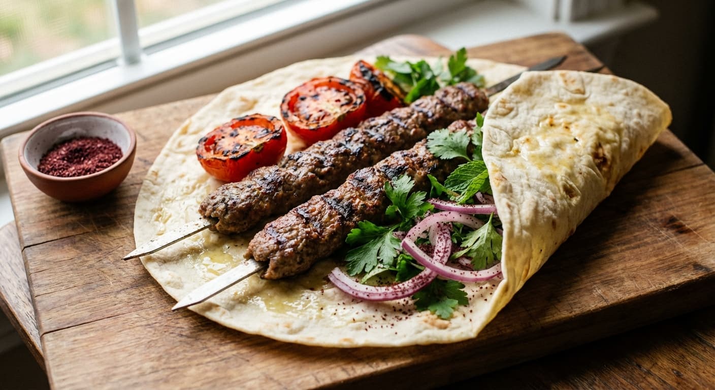 Lavash Kebab — Azerbaijani Ground Lamb Kebab on Flatbread - authentic azerbaijani recipe