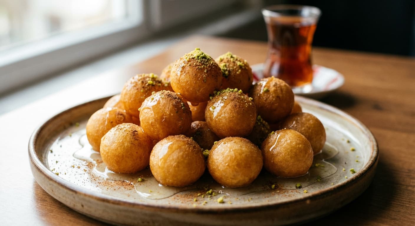 Lokma — Turkish Fried Dough Balls in Lemon Syrup - authentic turkish recipe