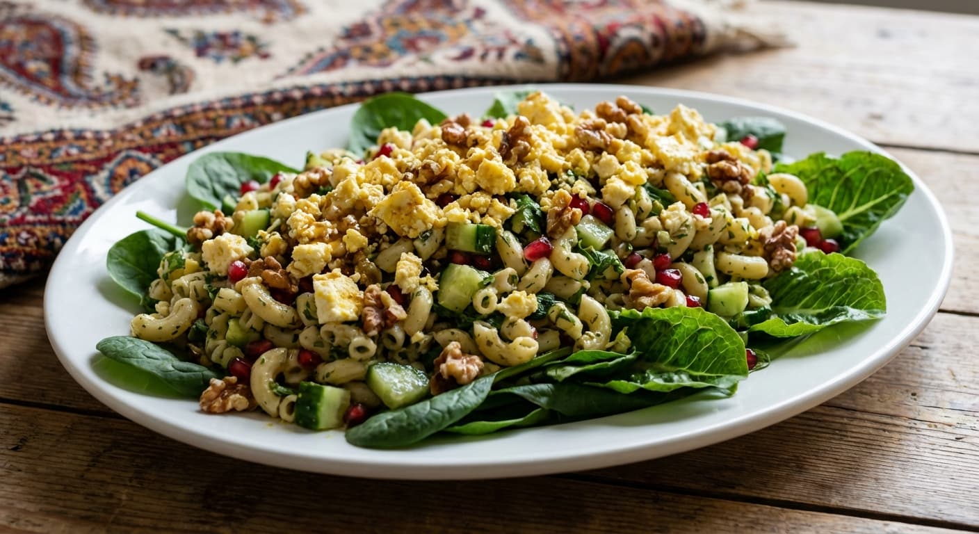 Makaroni ba Panir va Gerdoo - Persian Macaroni with Cheese and Walnuts - authentic persian recipe