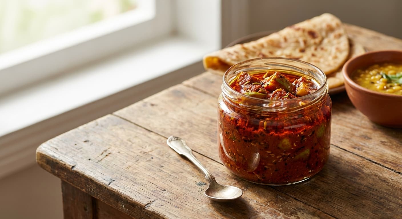 Mango Pickle — Indian Spiced Raw Mango Pickle in Mustard Oil - authentic indian recipe